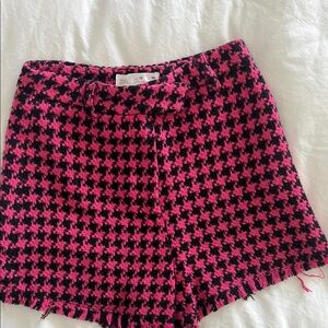 Zara Pink and Black Houndstooth Girls Shorts Size 10. Worn Once, Like New.